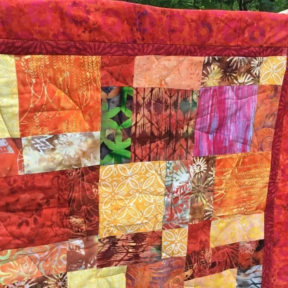 NWT. Hand Crafted Quilted Fall Colors Quilt